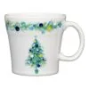 Fiesta Blue Christmas Tree On White Tapered Mug