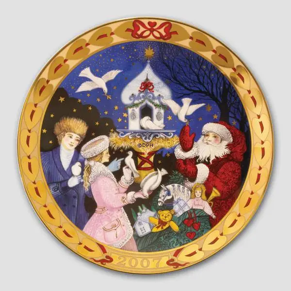 Royal Copenhagen, Hearts Of Christmas Series Plate 2007, The Dove Of My Heart 1 Royal Copenhagen, Hearts Of Christmas Series Plate 2007, The Dove Of My Heart