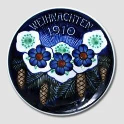 1910 Christmas Plate Aluminia Small