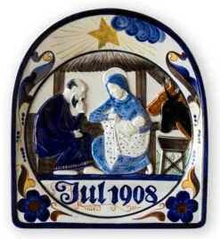 1908 Christmas Plate Aluminia Large