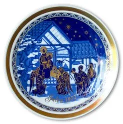 1977 Bavaria Christmas Plate Visiting Baby Jesus
