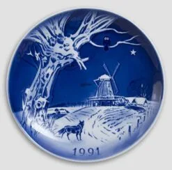 The Windmill - 1991 Desiree Hans Christian Andersen Christmas Plate, Cake Plate
