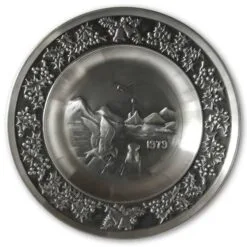 1979 Måstad Pewter Christmas Plate, Seagulls And Fishing Boat