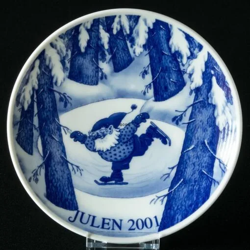 2001 Porsgrund Christmas Plate, Pixie Ice Skating 8 2001 Porsgrund Christmas Plate, Pixie Ice Skating -Fiesta Shop PX2001