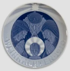 Royal Copenhagen 1910 Christmas Plate With German Text