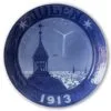 The Tower And Spire On The Marble Church In Copenhagen 1913, Royal Copenhagen Christmas Plate
