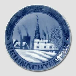 Royal Copenhagen 1917 Christmas Plate With German Text