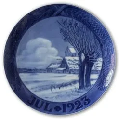 Snow Covered Landscape With Church 1923, Royal Copenhagen Christmas Plate