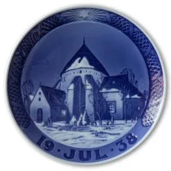 Oesterlars Church On Bornholm 1938, Royal Copenhagen Christmas Plate