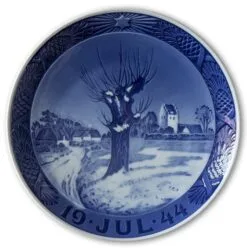 Snowy Landscape With Church 1944, Royal Copenhagen Christmas Plate