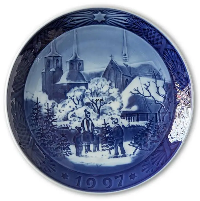 Roskilde Cathedral 1997, Royal Copenhagen Christmas Plate 1 Roskilde Cathedral 1997, Royal Copenhagen Christmas Plate