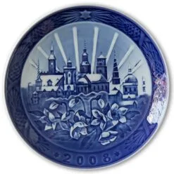 Copenhagen With Blooming Christmas Roses, 2008, Royal Copenhagen Christmas Plate