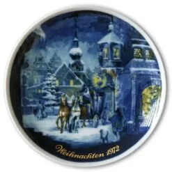 1972 Tettau Traditional Christmas Plate With German Text (Weihnachten)