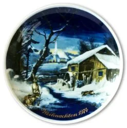 1974 Tettau Traditional Christmas Plate With German Text (Weihnachten)