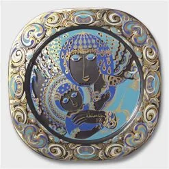 Rosenthal Bjorn Wiinblad Christmas Plate In Crystal 1976 Mary With Baby Jesus